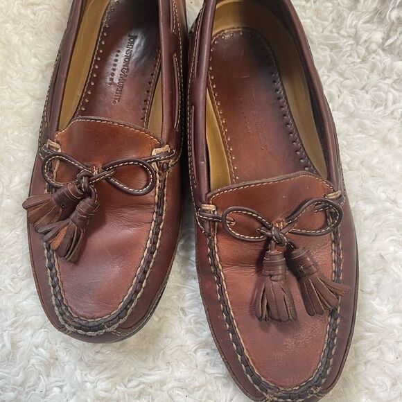 Johnston & Murphy Men\'s leather brown Tassel Loafers Boat shoes SZ9M main image 7